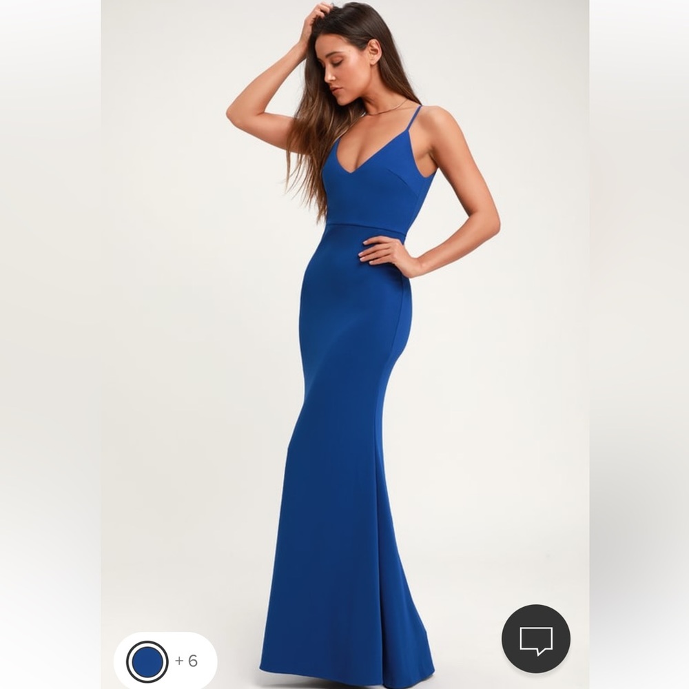 NWT Lulu’s Infinite Glory Royal Blue Maxi Dress